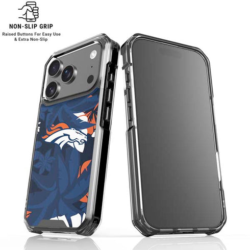 NFL Denver Broncos Tropical Print iPhone 18 Pro Clear Case
