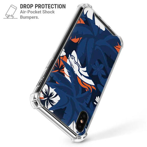 NFL Denver Broncos Tropical Print iPhone X/XS Clear Case