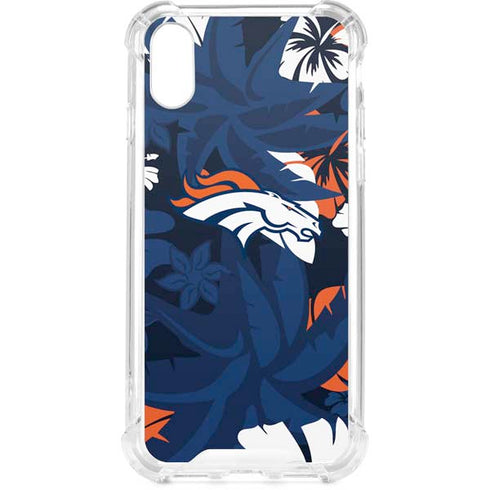 NFL Denver Broncos Tropical Print iPhone XS Clear Case