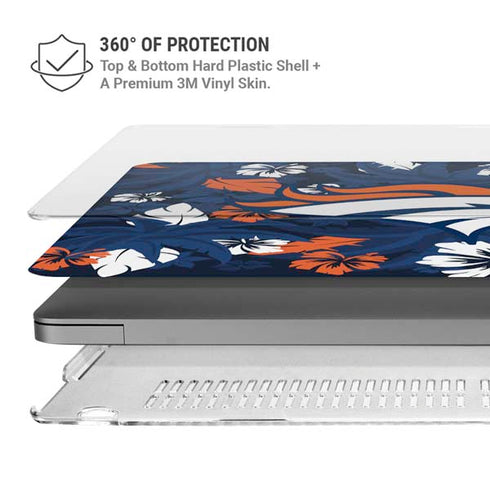 NFL Denver Broncos Tropical Print MacBook Pro 14in (2021-24) Case plus Skin