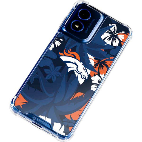 NFL Denver Broncos Tropical Print Moto G 5G (2024) Clear Case