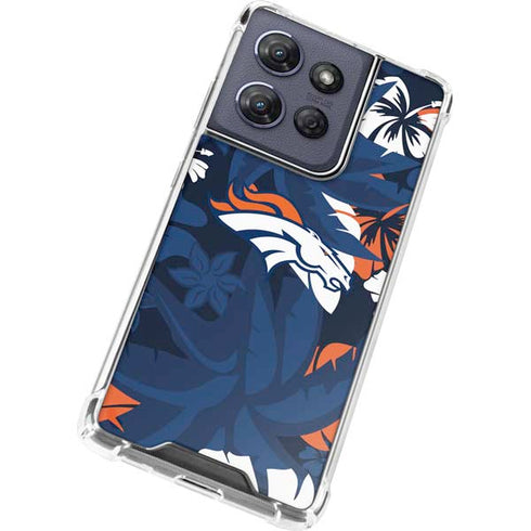 NFL Denver Broncos Tropical Print Moto G Play 5G (2025) Clear Case