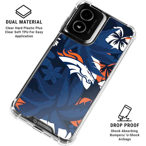 NFL Denver Broncos Tropical Print Moto G Power 5G (2024) Clear Case