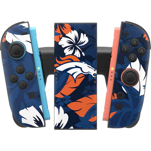 NFL Denver Broncos Tropical Print Nintendo Switch 2 (2025) Joy-Con Controller Skin
