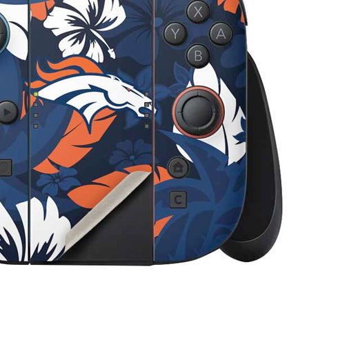NFL Denver Broncos Tropical Print Nintendo Switch 2 (2025) Joy-Con Controller Skin