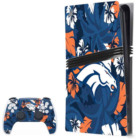 NFL Denver Broncos Tropical Print PS5 Pro Bundle Skin