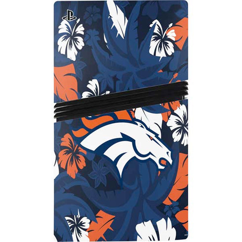 NFL Denver Broncos Tropical Print PS5 Pro Disk Bundle Skin