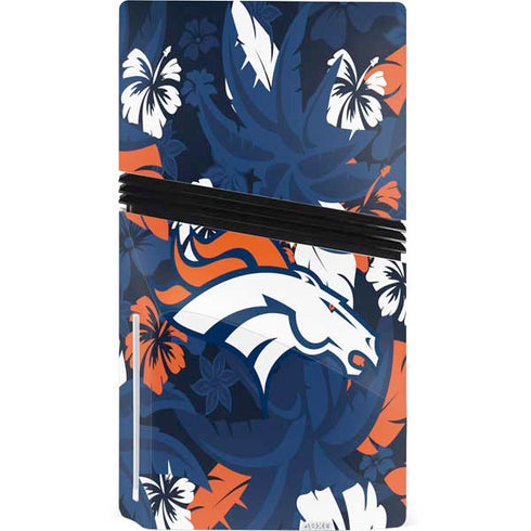NFL Denver Broncos Tropical Print PS5 Pro Disk Console Skin