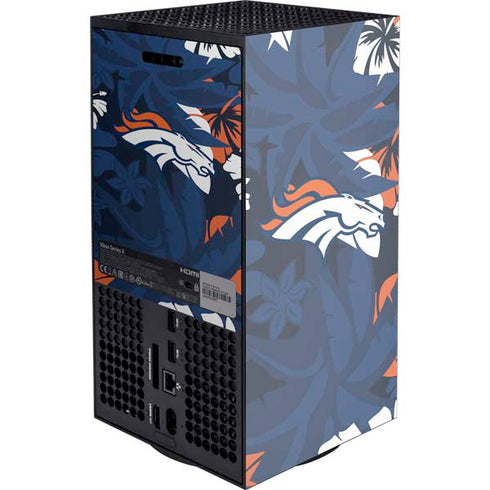 NFL Denver Broncos Tropical Print XBox Series X Digital Edition Console Skin