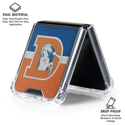 NFL Denver Broncos Vintage Galaxy Z Flip6 Clear Case