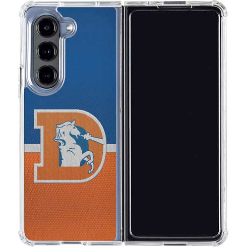 NFL Denver Broncos Vintage Galaxy Z Fold5 5G Clear Case