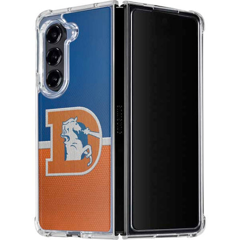 NFL Denver Broncos Vintage Galaxy Z Fold5 5G Clear Case