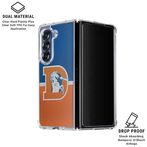 NFL Denver Broncos Vintage Galaxy Z Fold6 Clear Case