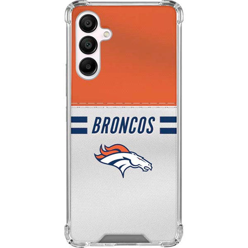 NFL Denver Broncos White Striped Galaxy A16 5G Clear Case