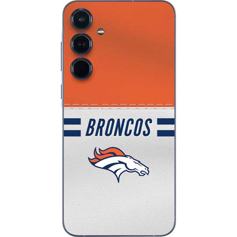 NFL Denver Broncos White Striped Galaxy A35 5G Skin