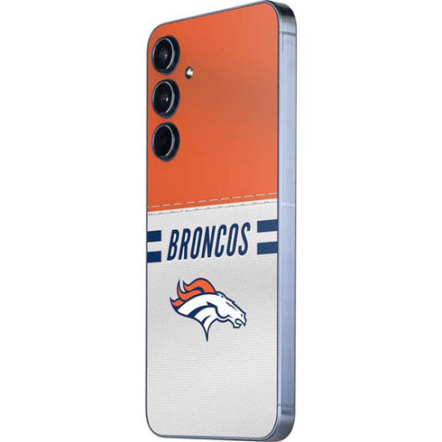 NFL Denver Broncos White Striped Galaxy A35 5G Skin