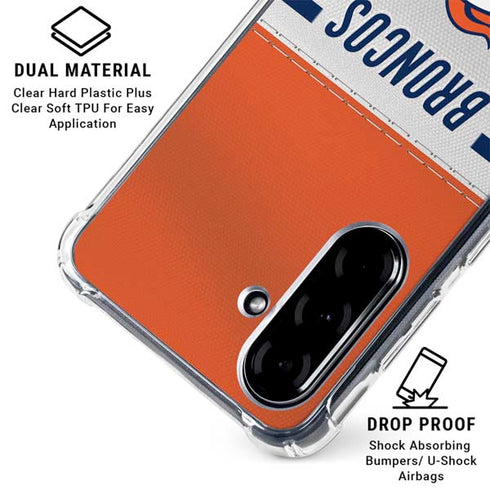 NFL Denver Broncos White Striped Galaxy A36 5G Clear Case