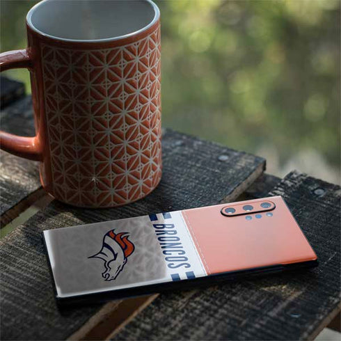 NFL Denver Broncos White Striped Galaxy Note 10 Plus Skin