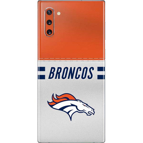 NFL Denver Broncos White Striped Galaxy Note 10 Skin