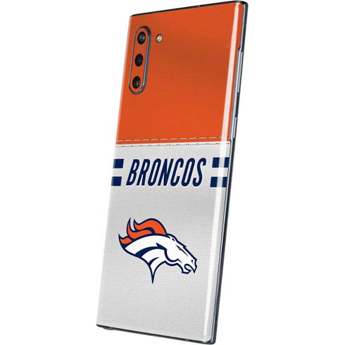 NFL Denver Broncos White Striped Galaxy Note 10 Skin