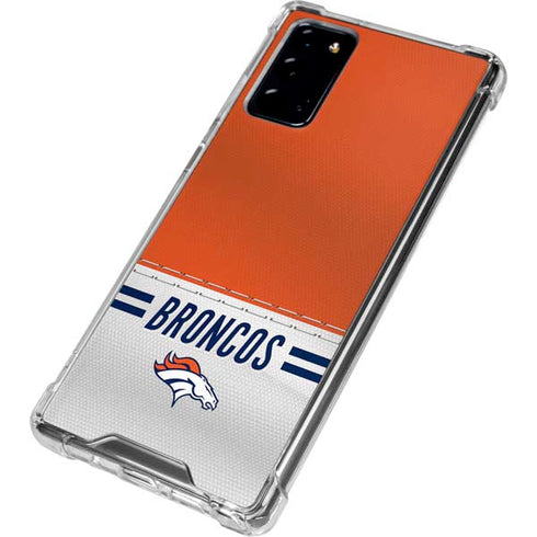 NFL Denver Broncos White Striped Galaxy Note20 5G Clear Case