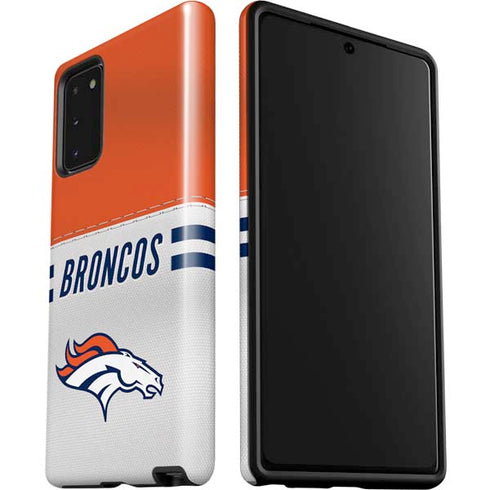 NFL Denver Broncos White Striped Galaxy Note20 5G Pro Case