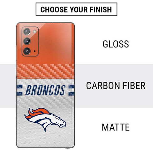 NFL Denver Broncos White Striped Galaxy Note20 5G Skin