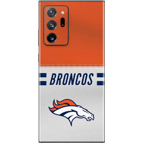 NFL Denver Broncos White Striped Galaxy Note20 Ultra 5G Skin