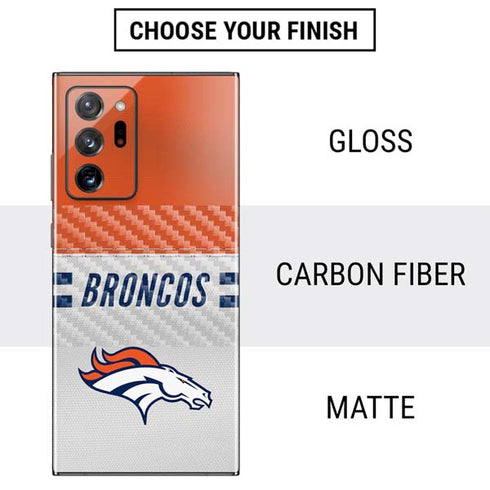 NFL Denver Broncos White Striped Galaxy Note20 Ultra 5G Skin