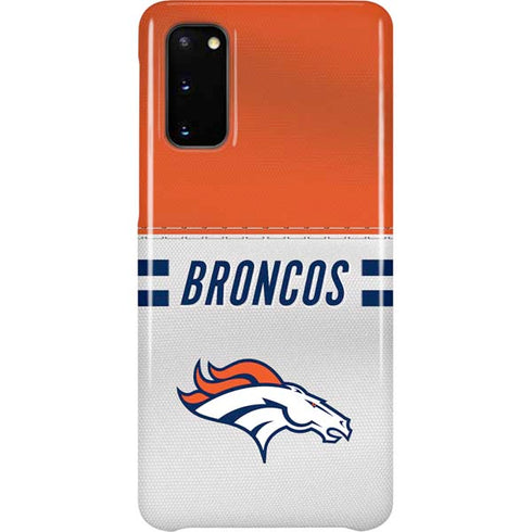 NFL Denver Broncos White Striped Galaxy S20 Lite Case