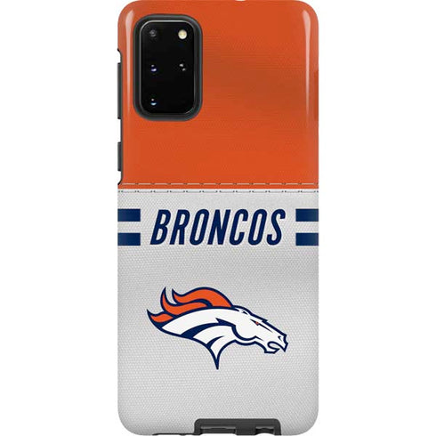 NFL Denver Broncos White Striped Galaxy S20 Plus Pro Case