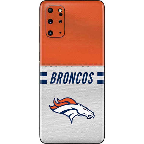 NFL Denver Broncos White Striped Galaxy S20 Plus Skin