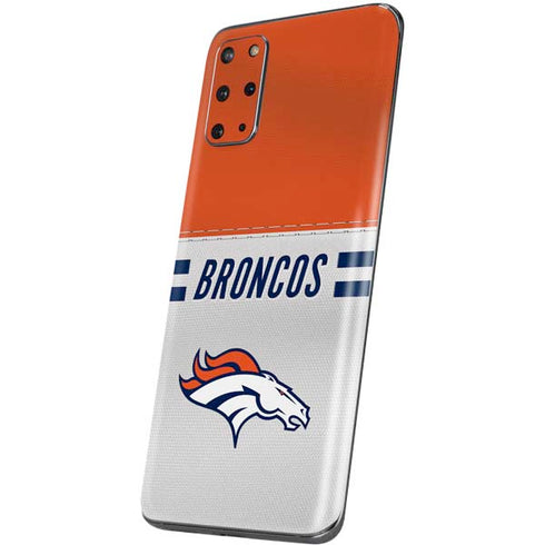 NFL Denver Broncos White Striped Galaxy S20 Plus Skin