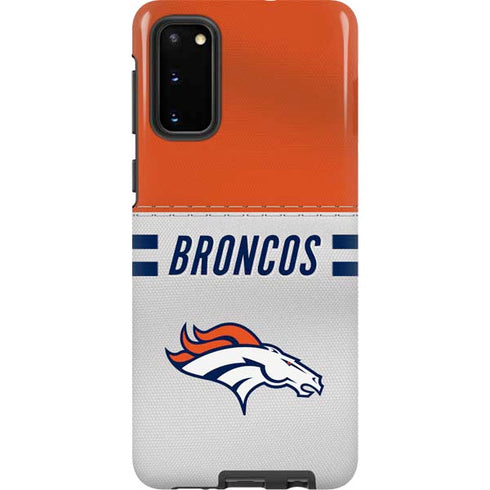 NFL Denver Broncos White Striped Galaxy S20 Pro Case