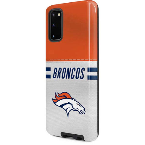 NFL Denver Broncos White Striped Galaxy S20 Pro Case