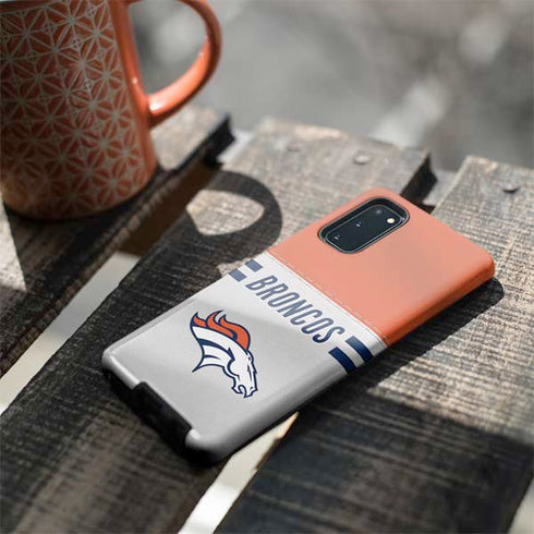 NFL Denver Broncos White Striped Galaxy S20 Pro Case