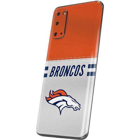 NFL Denver Broncos White Striped Galaxy S20 Skin