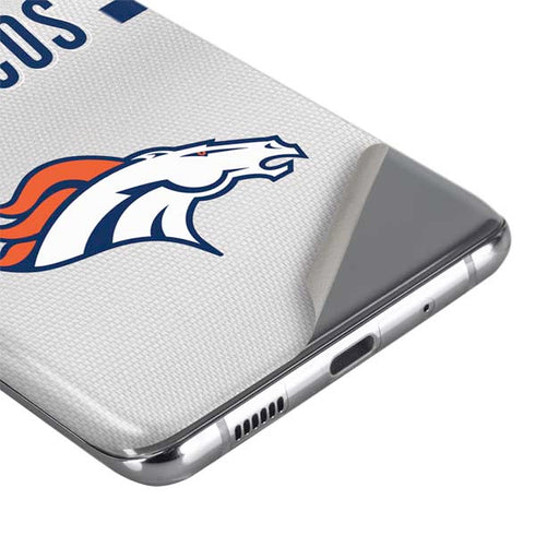 NFL Denver Broncos White Striped Galaxy S20 Skin