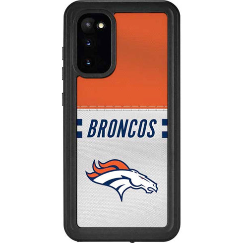 NFL Denver Broncos White Striped Galaxy S20 Waterproof Case