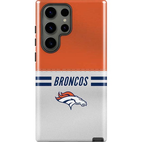 NFL Denver Broncos White Striped Galaxy S23 Ultra Pro Case