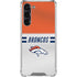 NFL Denver Broncos White Striped Galaxy S24 FE Clear Case
