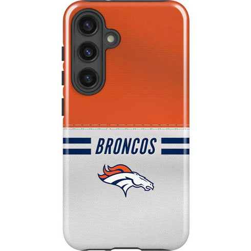 NFL Denver Broncos White Striped Galaxy S25 Impact Case