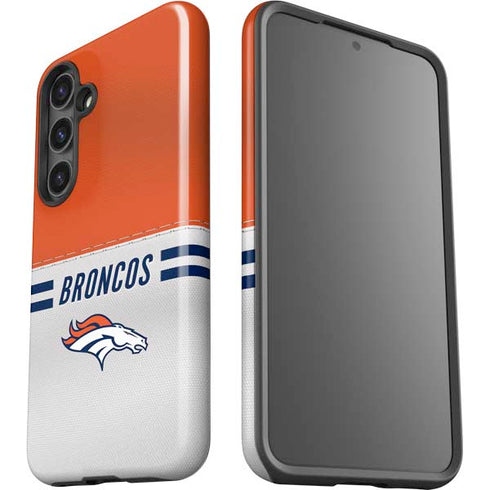 NFL Denver Broncos White Striped Galaxy S25 Impact Case