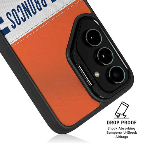 NFL Denver Broncos White Striped Galaxy S25 Kickstand Case