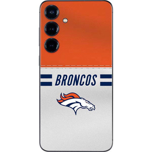 NFL Denver Broncos White Striped Galaxy S24 Plus Skin