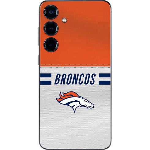NFL Denver Broncos White Striped Galaxy S25 Skin