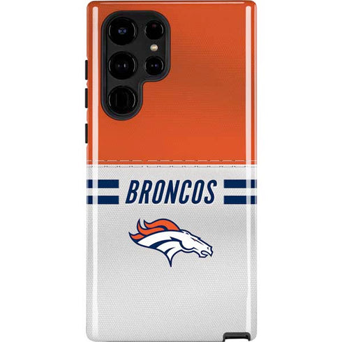 NFL Denver Broncos White Striped Galaxy S25 Ultra Impact Case