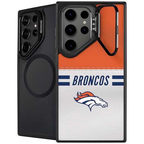 NFL Denver Broncos White Striped Galaxy S24 Ultra Kickstand Case