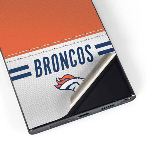 NFL Denver Broncos White Striped Galaxy S24 Ultra Skin