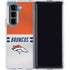 NFL Denver Broncos White Striped Galaxy Z Fold5 5G Clear Case